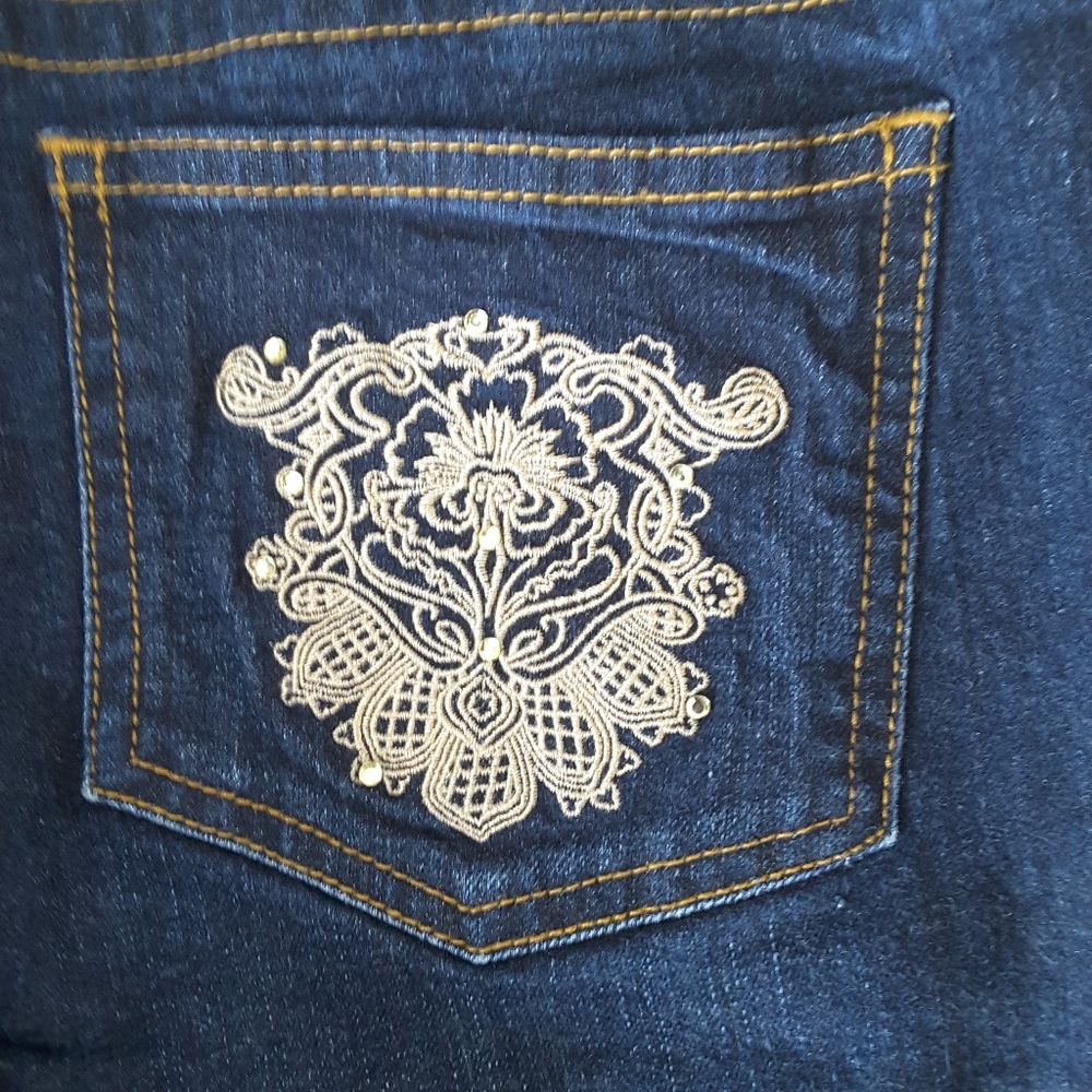 Jeans Georgiou Studio Dark Wash Straight Leg sz 8 - Picture 6 of 7